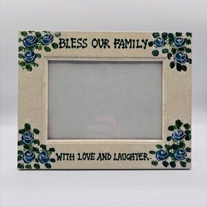 Hand Painted Floral Family Blessing Photo Frame (Fits a 5x7 photo)